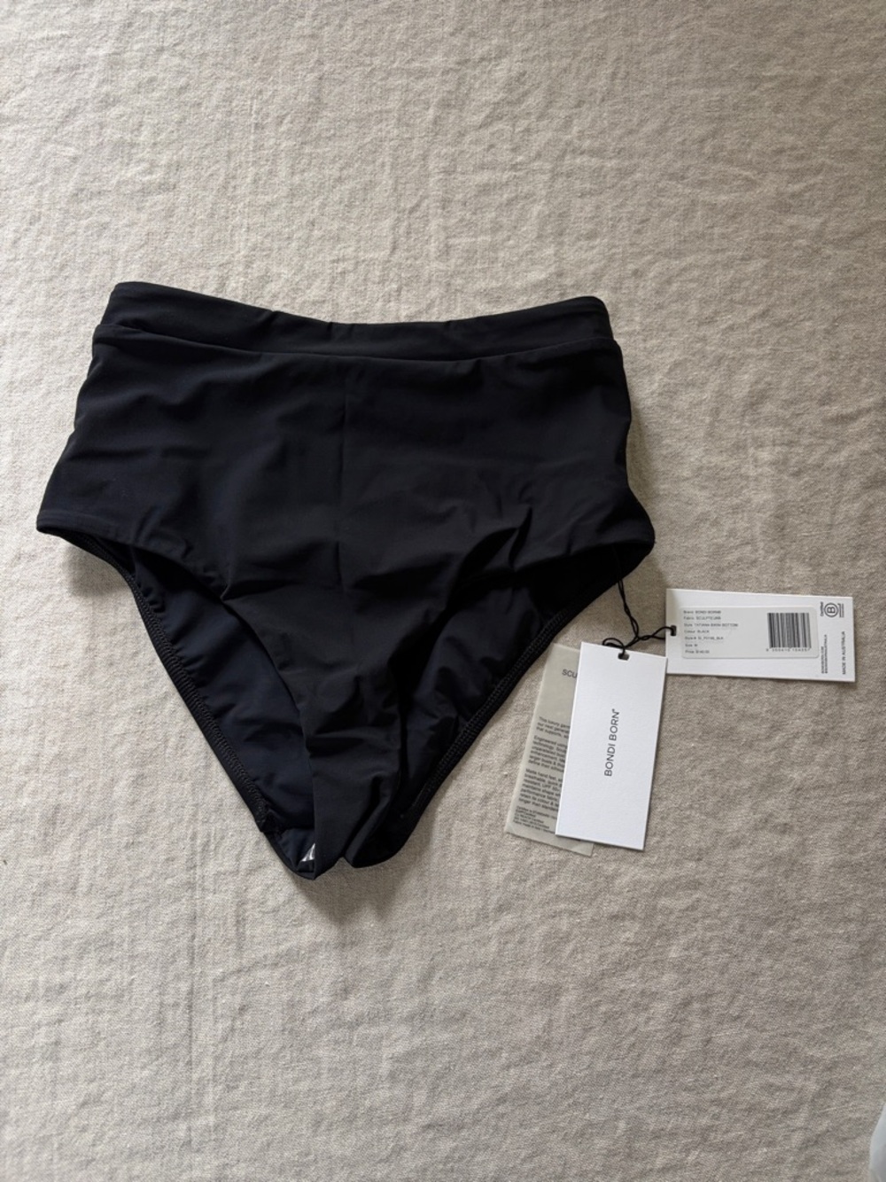 BONDI BORN Black High-Waist Bikini Bottom